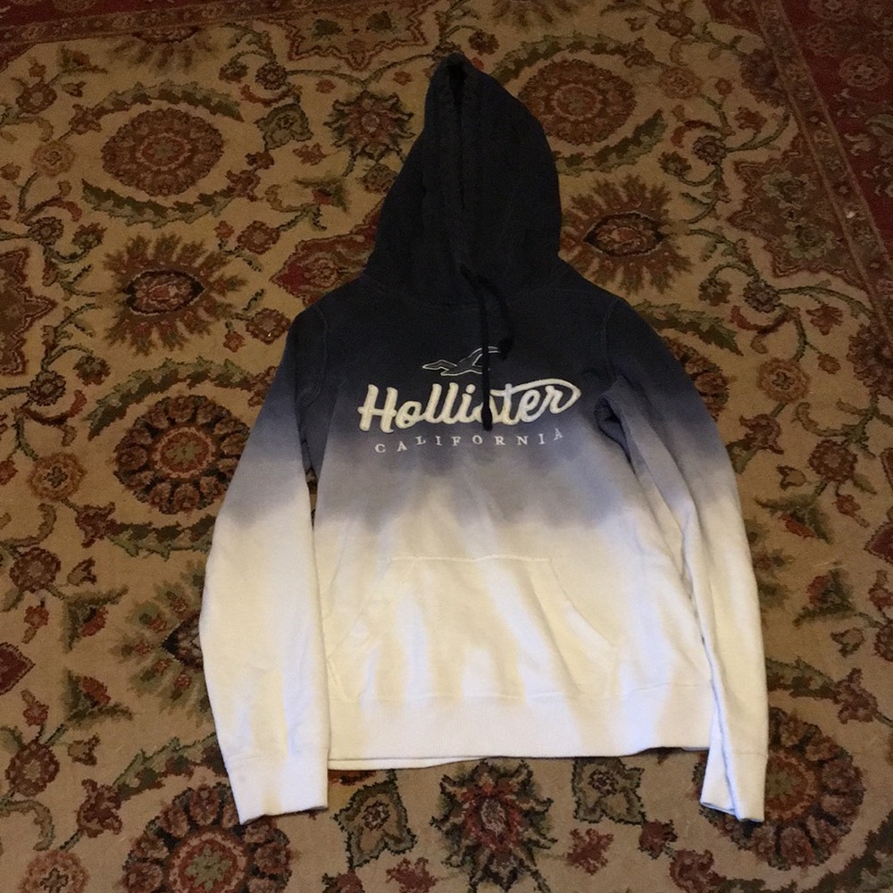 Hollister Hoodie Navy White Ombre’ Med